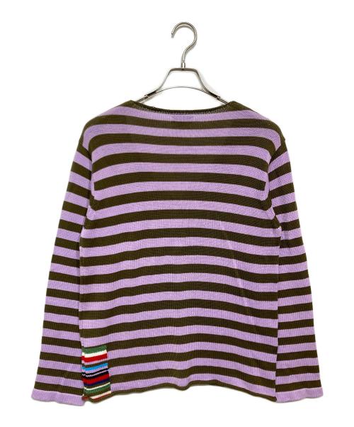 DRIES VAN NOTEN（ドリスヴァンノッテン）DRIES VAN NOTEN (ドリスヴァンノッテン) ニット パープル×ブラウン サイズ:Mの古着・服飾アイテム