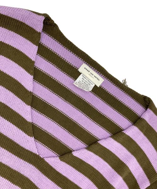 DRIES VAN NOTEN（ドリスヴァンノッテン）DRIES VAN NOTEN (ドリスヴァンノッテン) ニット パープル×ブラウン サイズ:Mの古着・服飾アイテム