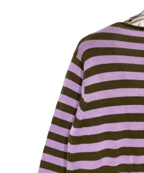 DRIES VAN NOTEN（ドリスヴァンノッテン）DRIES VAN NOTEN (ドリスヴァンノッテン) ニット パープル×ブラウン サイズ:Mの古着・服飾アイテム