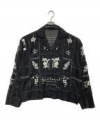 TODAYFULトゥデイフル）の古着「Embroidery Patchwork Shirts」｜ブラック