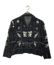 TODAYFUL（トゥデイフル）の古着「Embroidery Patchwork Shirts」｜ブラック