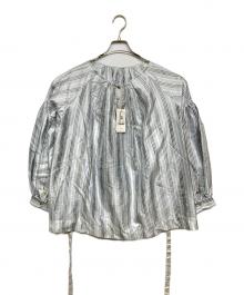 maku textiles（マクテキスタイルズ）の古着「シルクブラウス」｜ブルー