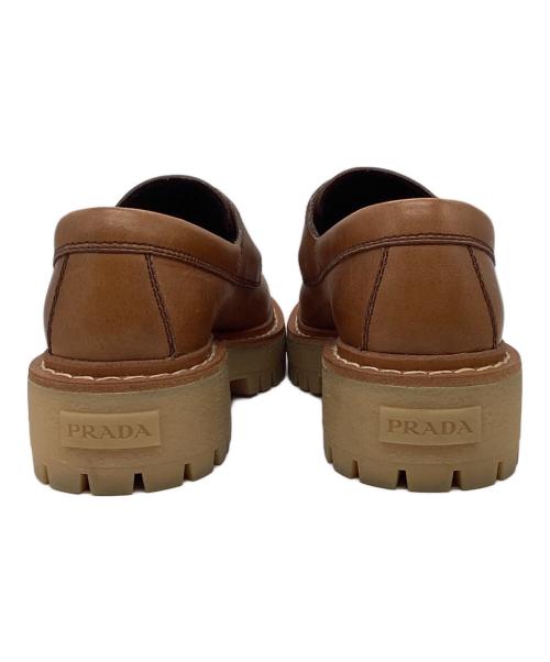 PRADA（プラダ）PRADA (プラダ) レースアップレザーローファー ブラウン サイズ:36の古着・服飾アイテム