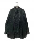 ISSEY MIYAKE MENイッセイミヤケメン）の古着「プリーツ切替長袖シャツ」｜ブラック