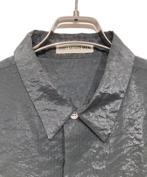 ISSEY MIYAKE MEN（イッセイミヤケメン）ISSEY MIYAKE MEN (イッセイミヤケメン) プリーツ切替長袖シャツ ブラック サイズ:Lの古着・服飾アイテム
