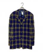 ISSEY MIYAKE MENイッセイミヤケメン）の古着「シワ加工チェック3Bテーラードジャケット」｜パープル×カーキ