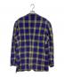 ISSEY MIYAKE MEN (イッセイミヤケメン) シワ加工チェック3Bテーラードジャケット パープル×カーキ サイズ:L：25000円