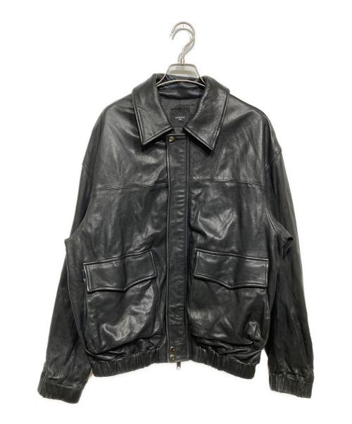 EDIFICE（エディフィス）EDIFICE (エディフィス) A2 レザーショートブルゾン ブラック サイズ:XLの古着・服飾アイテム