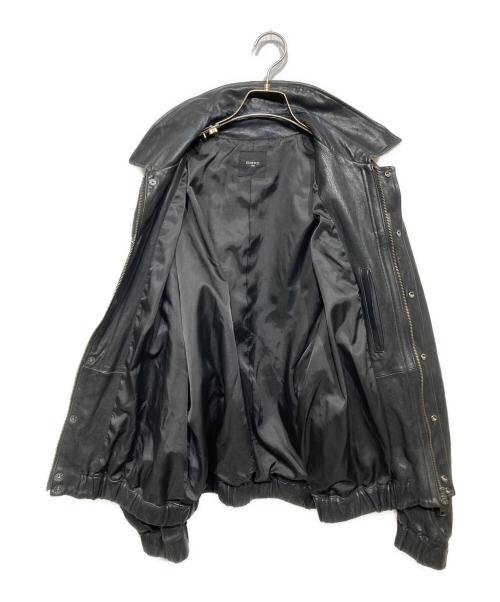 EDIFICE（エディフィス）EDIFICE (エディフィス) A2 レザーショートブルゾン ブラック サイズ:XLの古着・服飾アイテム