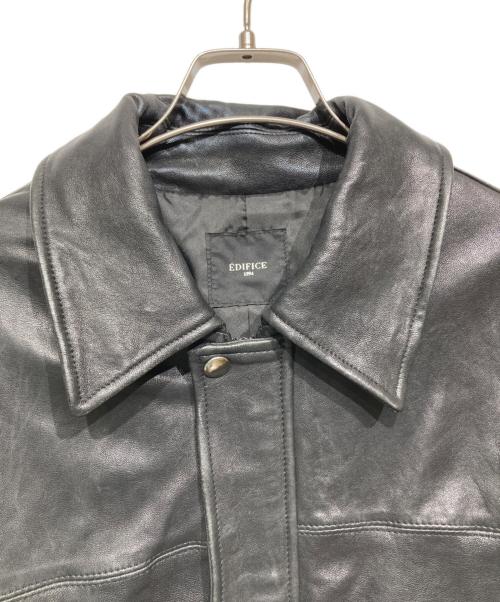 EDIFICE（エディフィス）EDIFICE (エディフィス) A2 レザーショートブルゾン ブラック サイズ:XLの古着・服飾アイテム