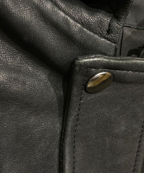 EDIFICE（エディフィス）EDIFICE (エディフィス) A2 レザーショートブルゾン ブラック サイズ:XLの古着・服飾アイテム