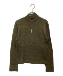 DIRK BIKKEMBERGS（ダークビッケンバーグ）の古着「ジップデザインニット」｜オリーブ