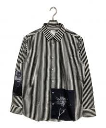 PAUL SMITH（ポールスミス）の古着「Photo Stripe プリントシャツ」｜ホワイト×ブラック