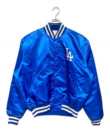 STARTER スタジャン シルバー ブルー ワッペン付き 中古・古着通販】STARTER (スターター) ナイロンスタジャン ブルー
