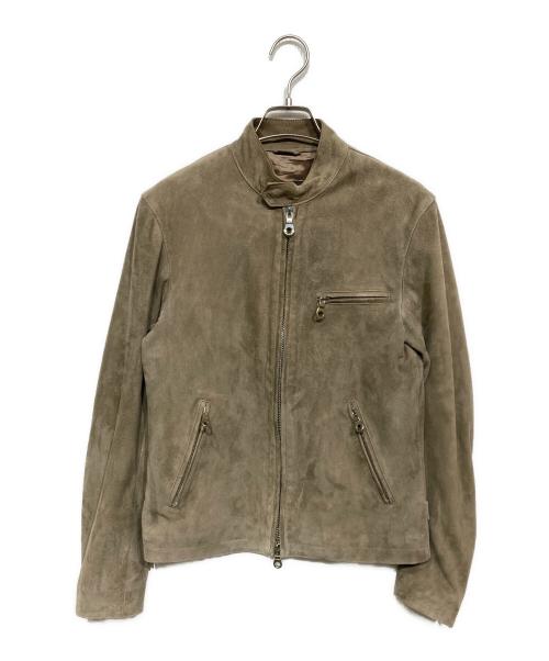 Cinquanta（チンクワンタ）Cinquanta (チンクワンタ) ゴートレザー スエードジャケット ベージュ サイズ:44の古着・服飾アイテム