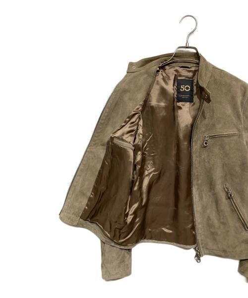 Cinquanta（チンクワンタ）Cinquanta (チンクワンタ) ゴートレザー スエードジャケット ベージュ サイズ:44の古着・服飾アイテム