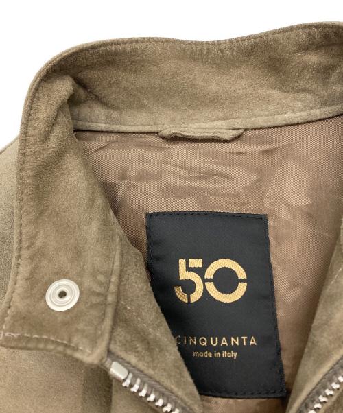 Cinquanta（チンクワンタ）Cinquanta (チンクワンタ) ゴートレザー スエードジャケット ベージュ サイズ:44の古着・服飾アイテム