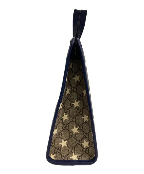 GUCCI（グッチ）GUCCI (グッチ) チルドレンズ GG プリント トートバッグ ベージュ×ネイビーの古着・服飾アイテム