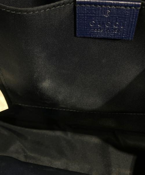 GUCCI（グッチ）GUCCI (グッチ) チルドレンズ GG プリント トートバッグ ベージュ×ネイビーの古着・服飾アイテム