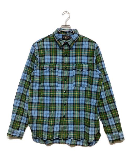 RRL（ダブルアールエル）RRL (ダブルアールエル) チェックワークシャツ ブルー×グリーン サイズ:Lの古着・服飾アイテム