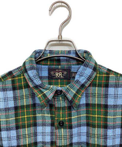 RRL（ダブルアールエル）RRL (ダブルアールエル) チェックワークシャツ ブルー×グリーン サイズ:Lの古着・服飾アイテム