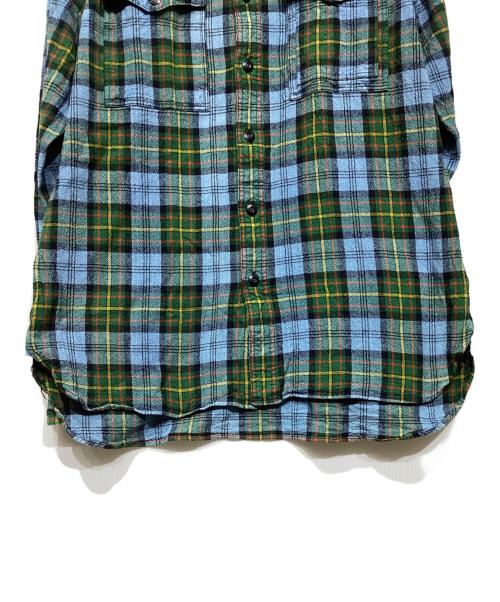 RRL（ダブルアールエル）RRL (ダブルアールエル) チェックワークシャツ ブルー×グリーン サイズ:Lの古着・服飾アイテム