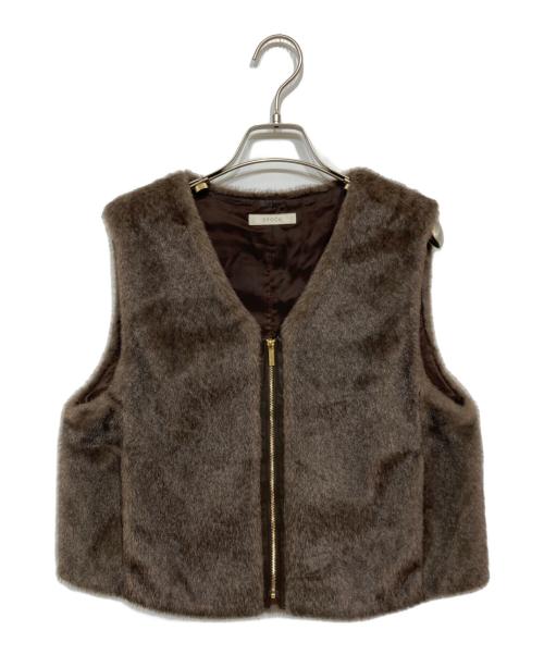 EPOCA（エポカ）EPOCA (エポカ) エコファーVネックジレ ブラウン サイズ:40の古着・服飾アイテム