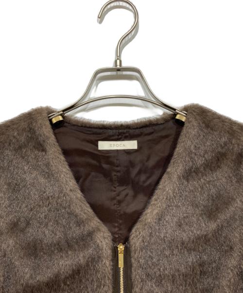 EPOCA（エポカ）EPOCA (エポカ) エコファーVネックジレ ブラウン サイズ:40の古着・服飾アイテム
