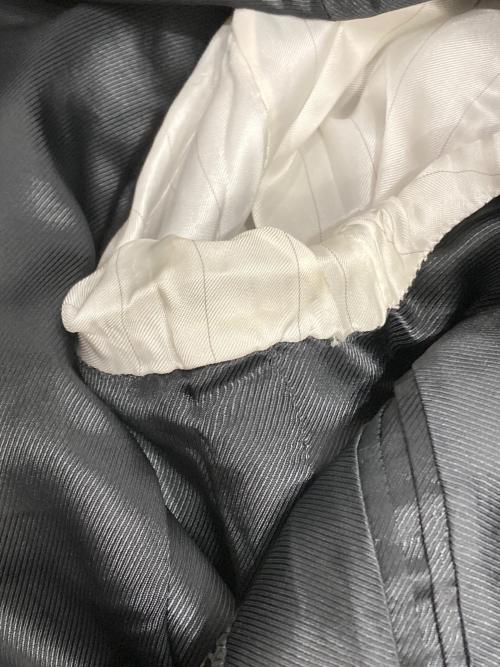 PRADA（プラダ）PRADA (プラダ) ストライプテーラードジャケット ブラック サイズ:48の古着・服飾アイテム