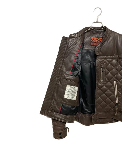 UNION JAP（ユニオンジャップ）UNION JAP (ユニオンジャップ) ラムレザーダウンジャケット ブラウン サイズ:Lの古着・服飾アイテム