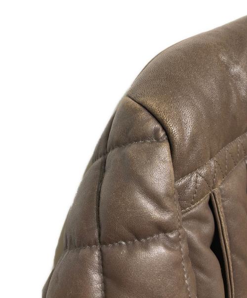 UNION JAP（ユニオンジャップ）UNION JAP (ユニオンジャップ) ラムレザーダウンジャケット ブラウン サイズ:Lの古着・服飾アイテム