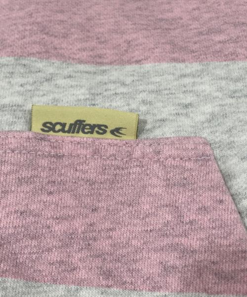 scuffers（スカッファー）scuffers (スカッファー) ボーダーパーカー グレー×ピンク サイズ:Mの古着・服飾アイテム