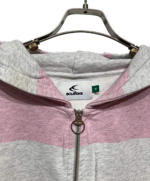 scuffers（スカッファー）scuffers (スカッファー) ボーダーパーカー グレー×ピンク サイズ:Mの古着・服飾アイテム