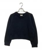 CELINEセリーヌ）の古着「クルーネッククロップドカシミア ニット」｜ブラック
