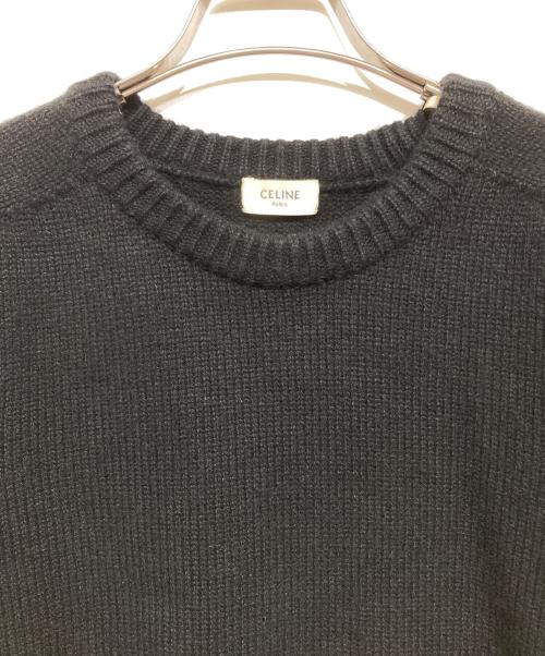 CELINE（セリーヌ）CELINE (セリーヌ) クルーネッククロップドカシミア ニット ブラック サイズ:Sの古着・服飾アイテム