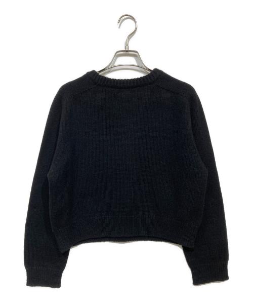 CELINE（セリーヌ）CELINE (セリーヌ) クルーネッククロップドカシミア ニット ブラック サイズ:Sの古着・服飾アイテム