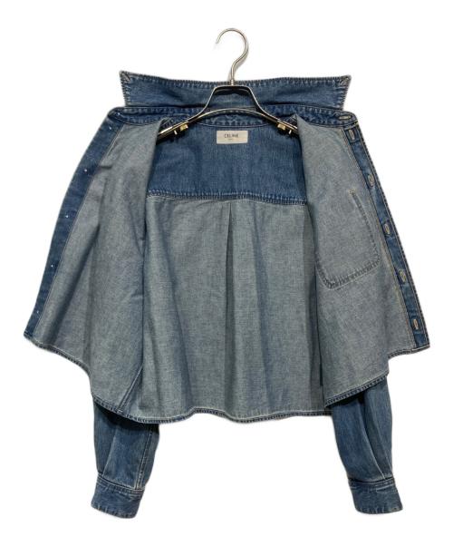 CELINE（セリーヌ）CELINE (セリーヌ) デニムクロップドシャツ インディゴ サイズ:Mの古着・服飾アイテム