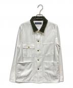 MADISON BLUEマディソンブルー）の古着「COVERALL JK L.oz BS カバーオール」｜ホワイト×カーキ