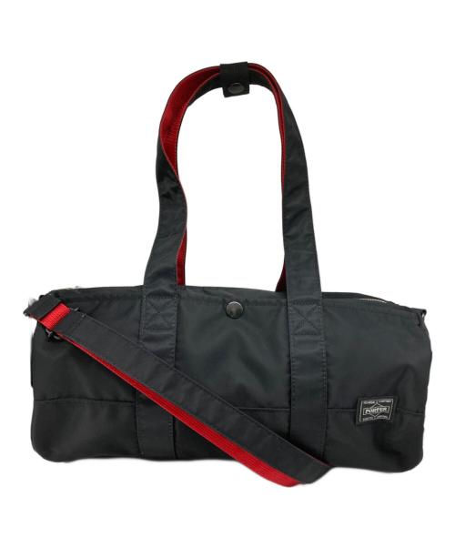 PORTER（ポーター）PORTER (ポーター) ILS (イル) 2WAYドラムバッグ ブラック×レッドの古着・服飾アイテム
