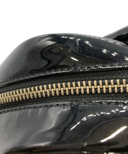 COMME des GARCONS（コムデギャルソン）COMME des GARCONS (コムデギャルソン) 台形パテントレザーバッグ ブラックの古着・服飾アイテム
