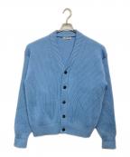 AURALEEオーラリー）の古着「FRENCH MERINO RIB KNIT CARDIGAN」｜ブルー