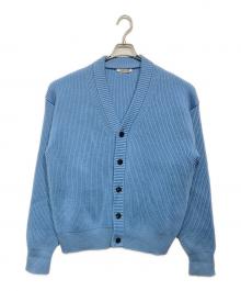 AURALEE（オーラリー）の古着「FRENCH MERINO RIB KNIT CARDIGAN」｜ブルー
