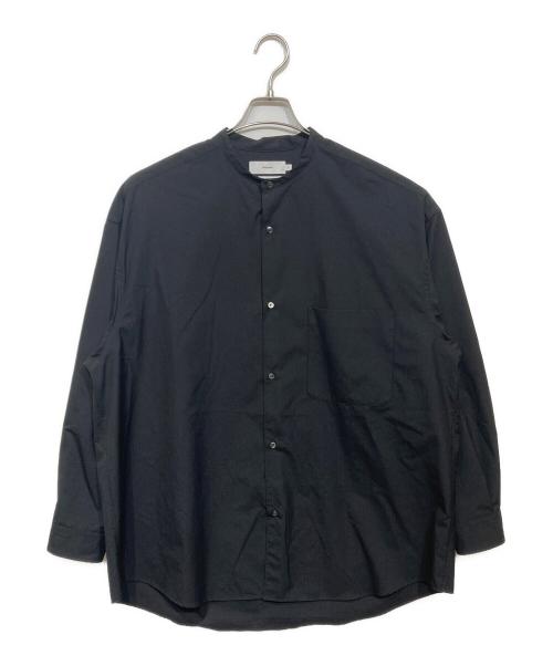 Graphpaper（グラフペーパー）Graphpaper (グラフペーパー) Fine Wool Tropical L/S Oversized Band Collar Shirt ブラック サイズ:Freeの古着・服飾アイテム