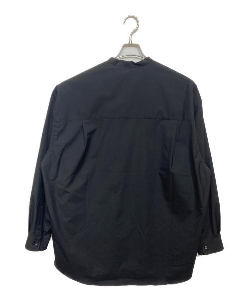 Graphpaper（グラフペーパー）Graphpaper (グラフペーパー) Fine Wool Tropical L/S Oversized Band Collar Shirt ブラック サイズ:Freeの古着・服飾アイテム