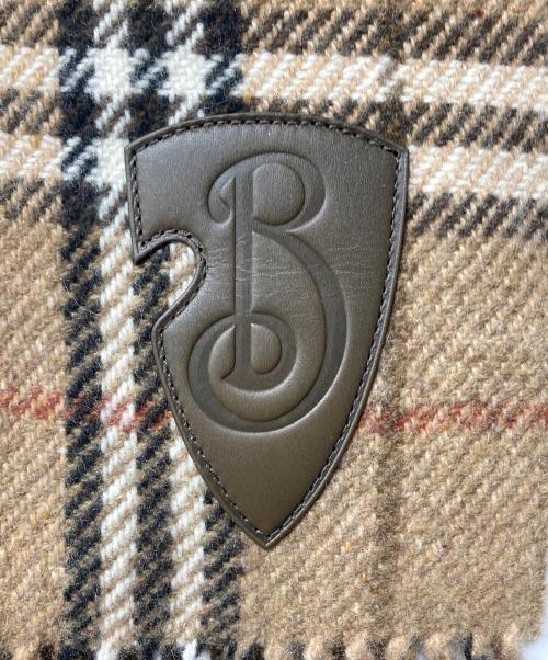 BURBERRY（バーバリー）BURBERRY (バーバリー) エンブロイダリー カシミアブレンド リバーシブル ケープ ブラウン サイズ:130×130 未使用品の古着・服飾アイテム