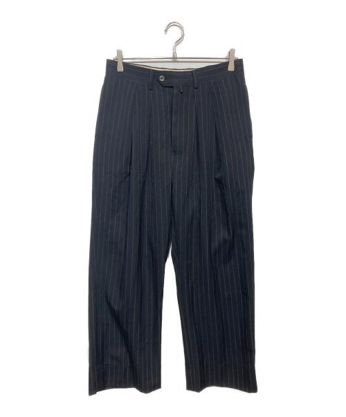 NEAT（ニート）NEAT (ニート) 2タックストライプスラックス ブラック サイズ:46の古着・服飾アイテム
