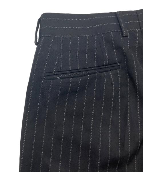 NEAT（ニート）NEAT (ニート) 2タックストライプスラックス ブラック サイズ:46の古着・服飾アイテム