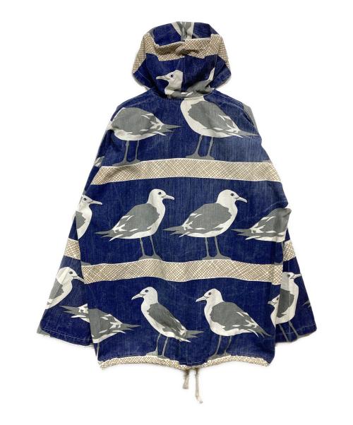 MICHIGAN RAG Co.（ミシガンラグ）MICHIGAN RAG Co. (ミシガンラグ) カモメ柄フーデッドジャケット ネイビー×グレー サイズ:XLの古着・服飾アイテム