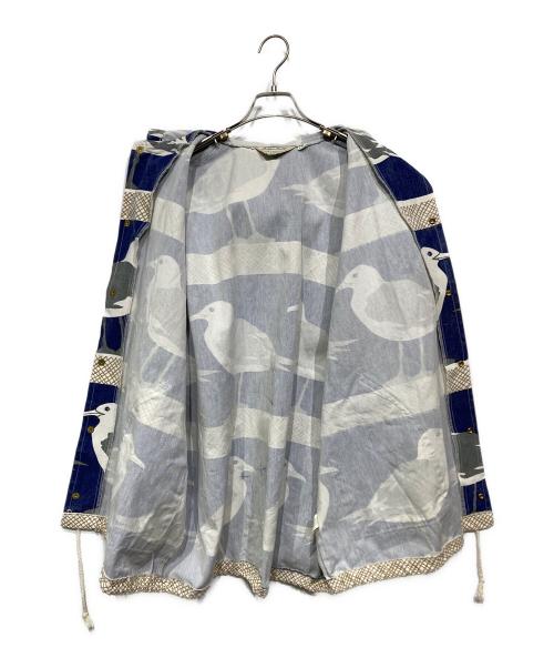 MICHIGAN RAG Co.（ミシガンラグ）MICHIGAN RAG Co. (ミシガンラグ) カモメ柄フーデッドジャケット ネイビー×グレー サイズ:XLの古着・服飾アイテム