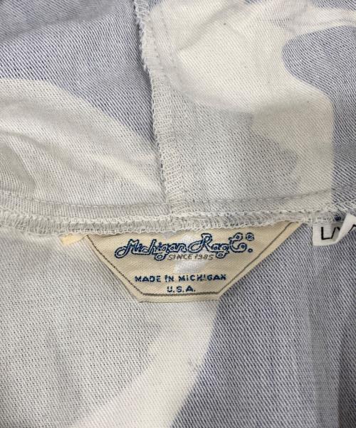 MICHIGAN RAG Co.（ミシガンラグ）MICHIGAN RAG Co. (ミシガンラグ) カモメ柄フーデッドジャケット ネイビー×グレー サイズ:XLの古着・服飾アイテム